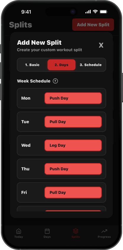 SimpleSplit weekly split screenshot